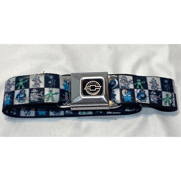 Genuine Chevrolet Seat Belt Buckle Adjustable Belt Alien/Robot Pattern - Picture 1 of 6